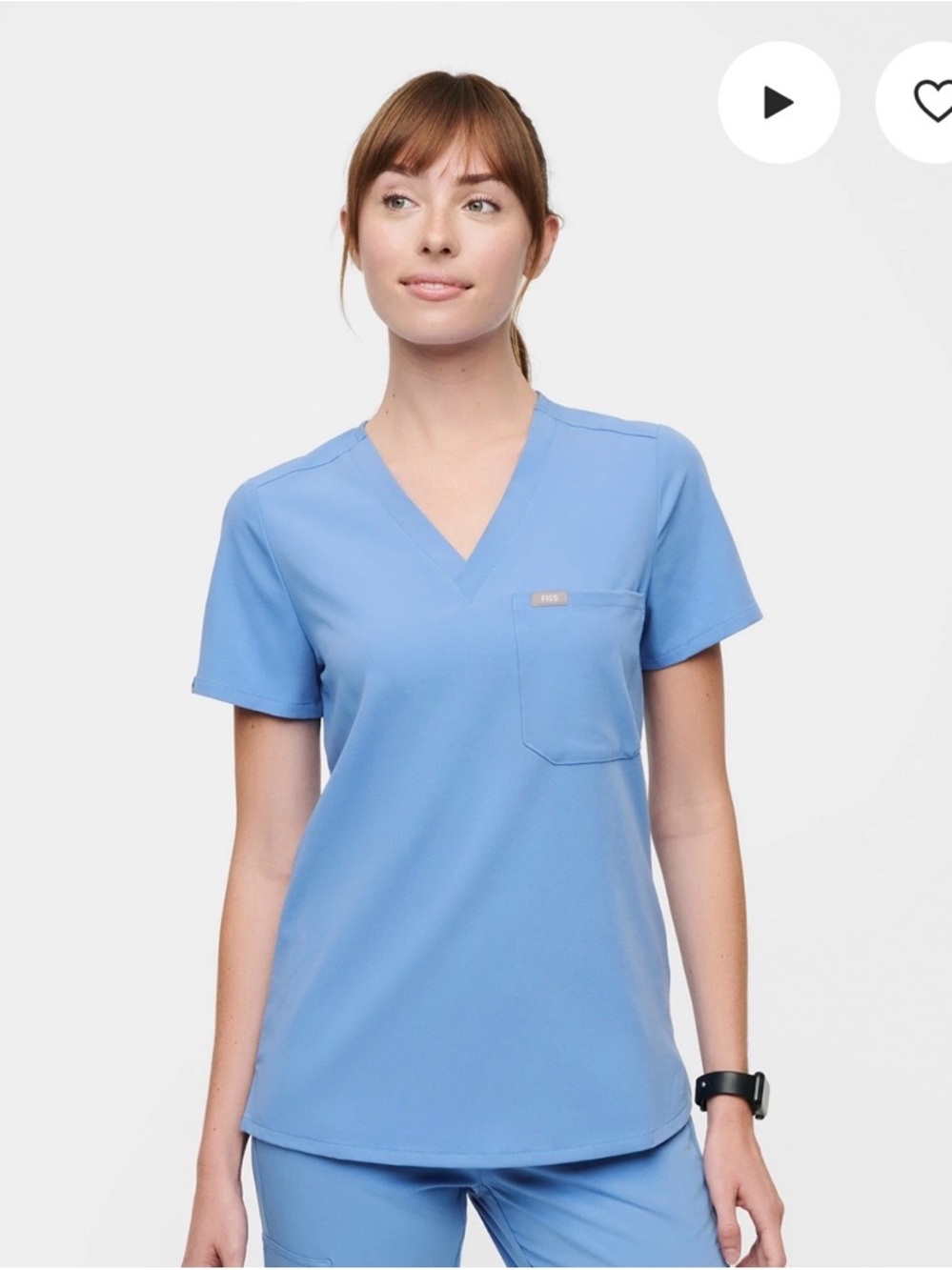 Figs Women’s Catarina Scrub Top in Light Blue (QTY:3)